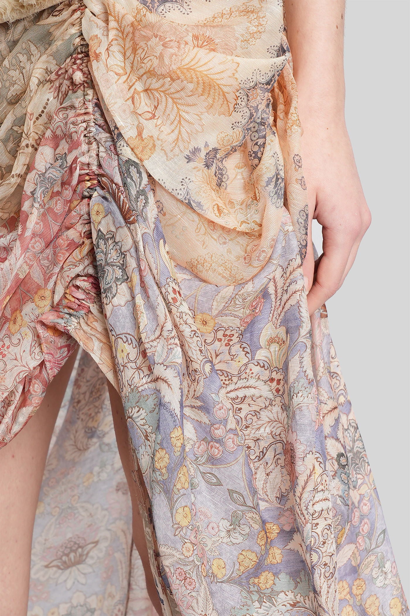 Skirt in multicolor linen - Image 5