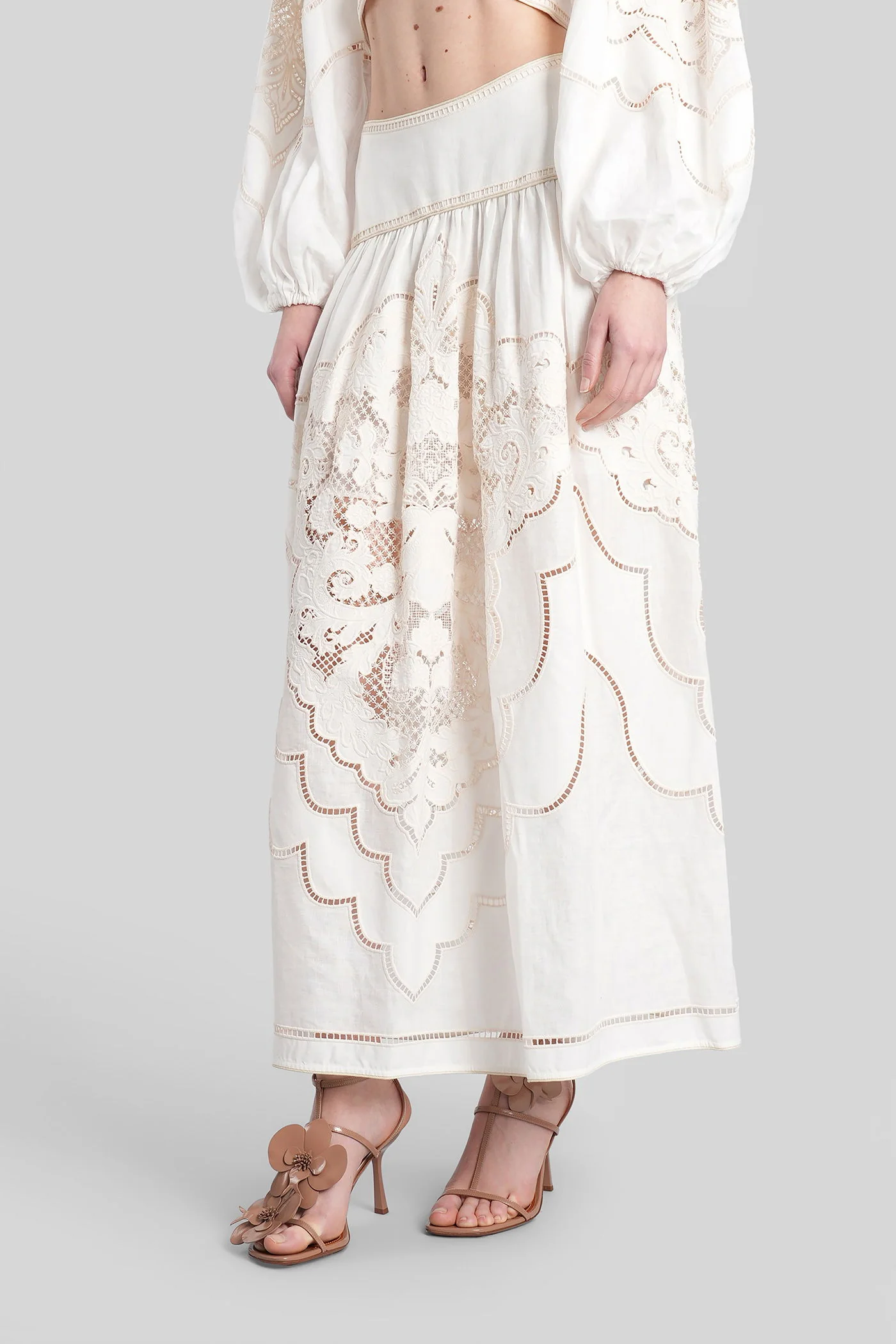 Skirt in white linen - Image 4