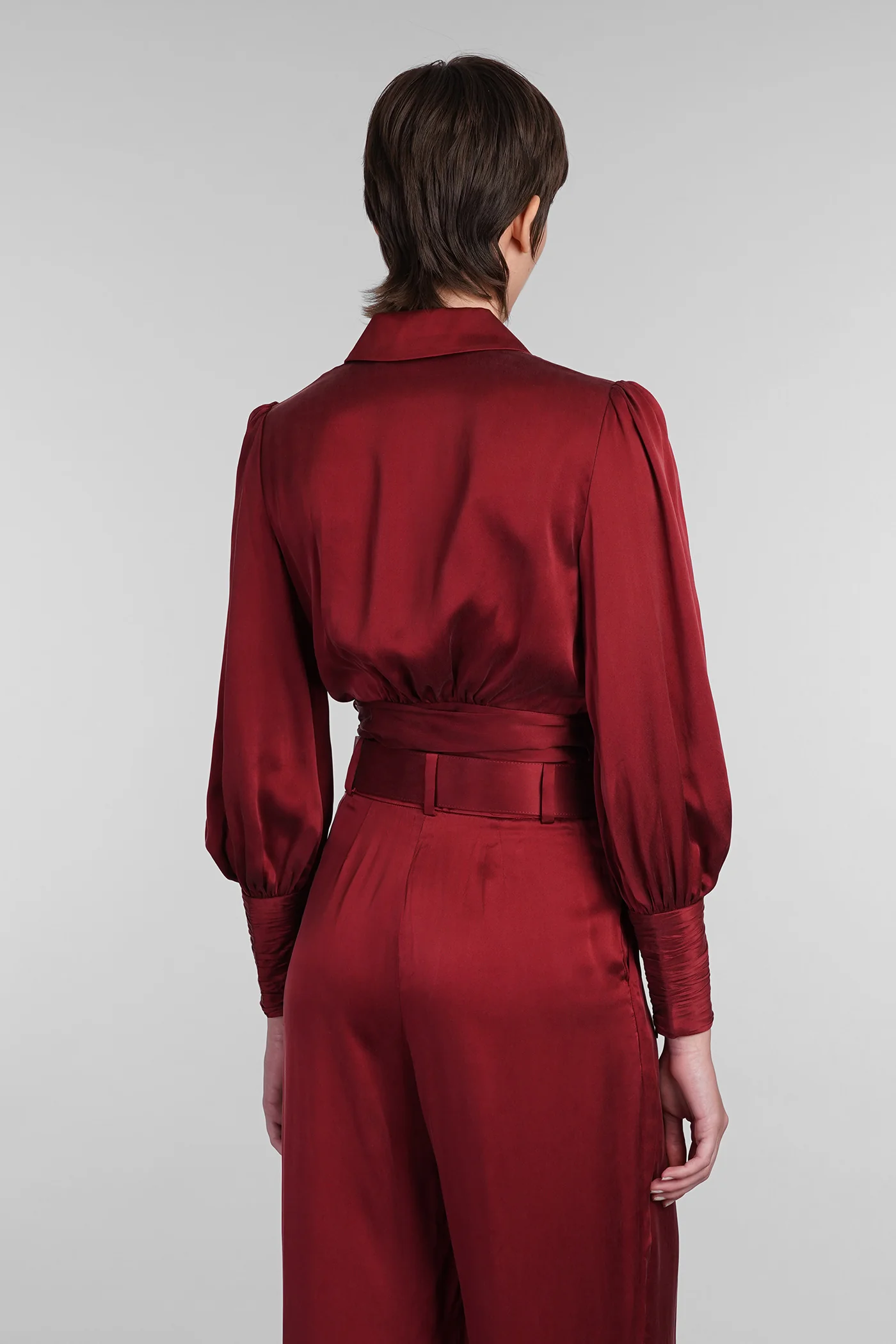 Topwear in bordeaux silk - Image 3