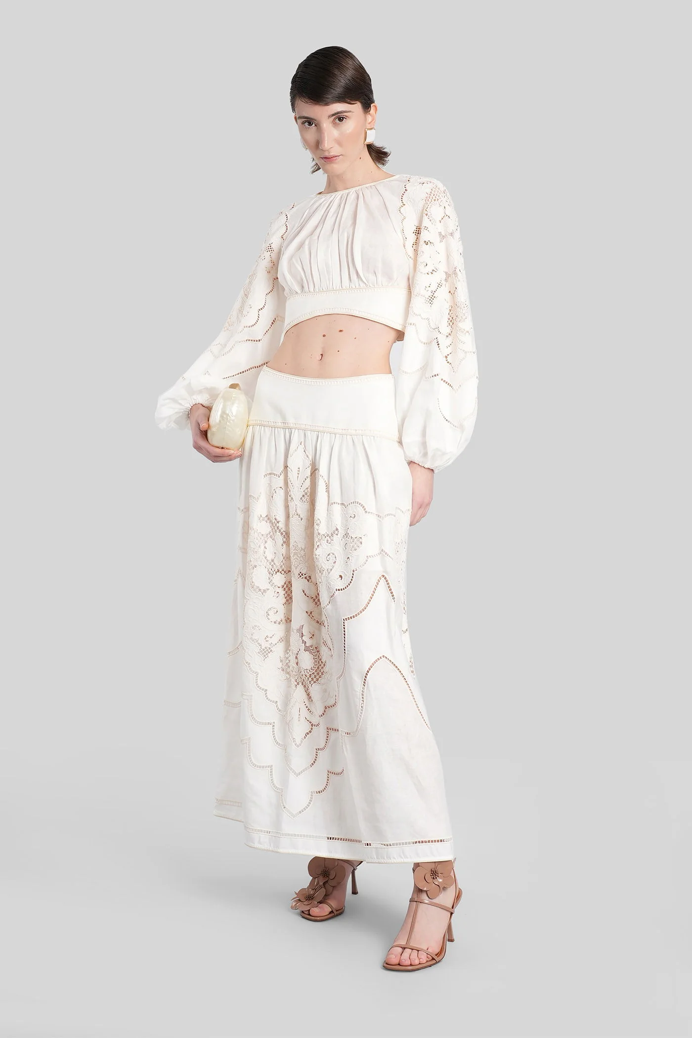 Topwear in white linen - Image 2