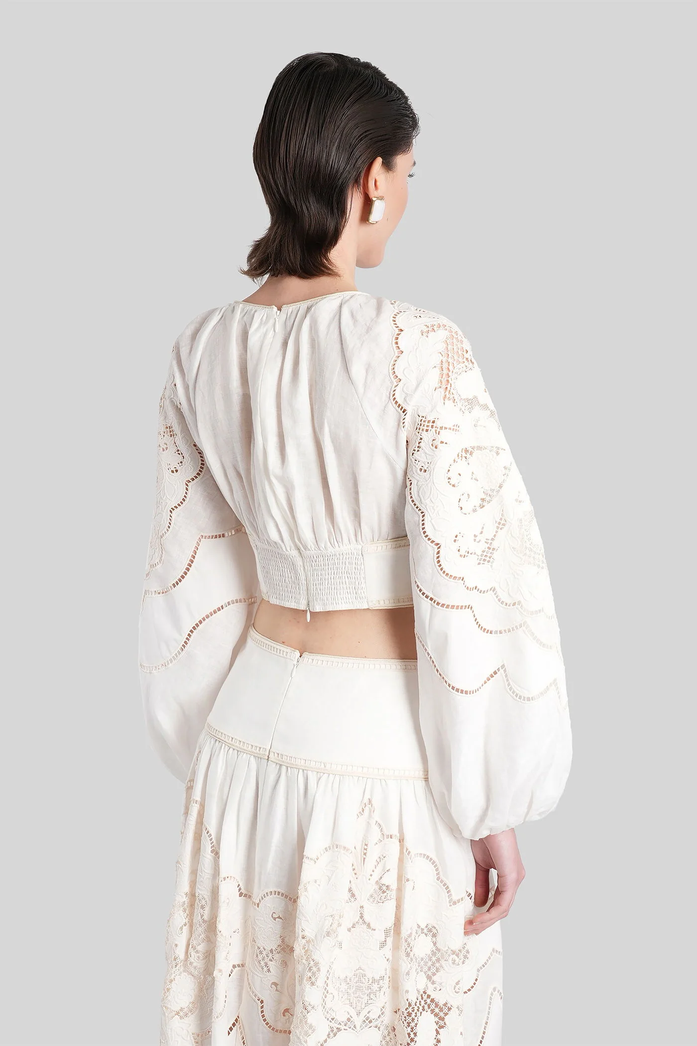Topwear in white linen - Image 3