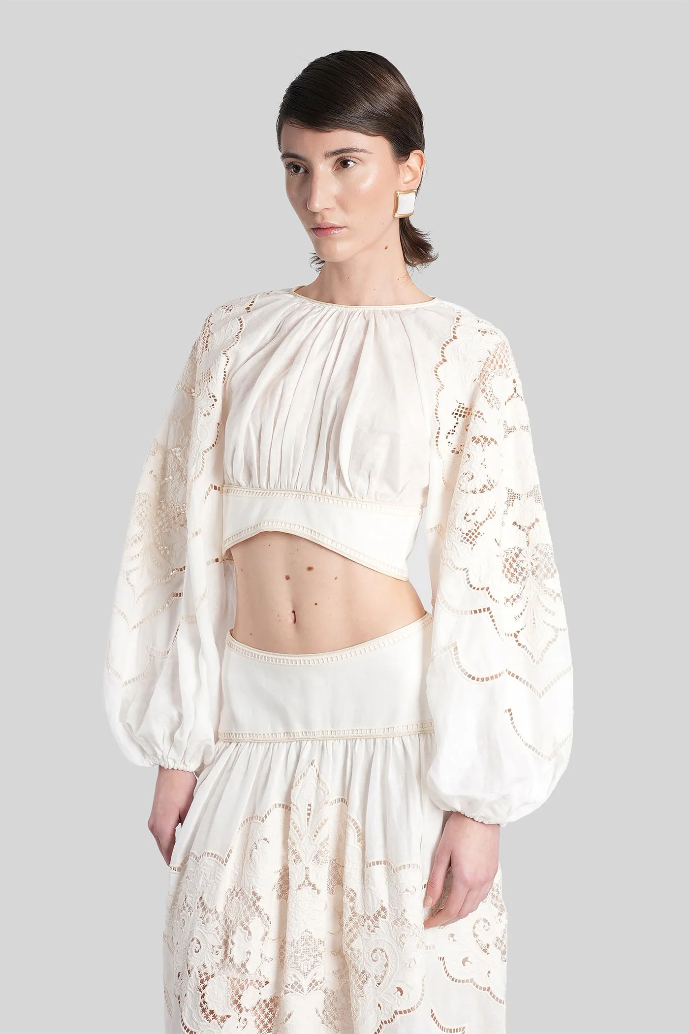 Topwear in white linen - Image 4