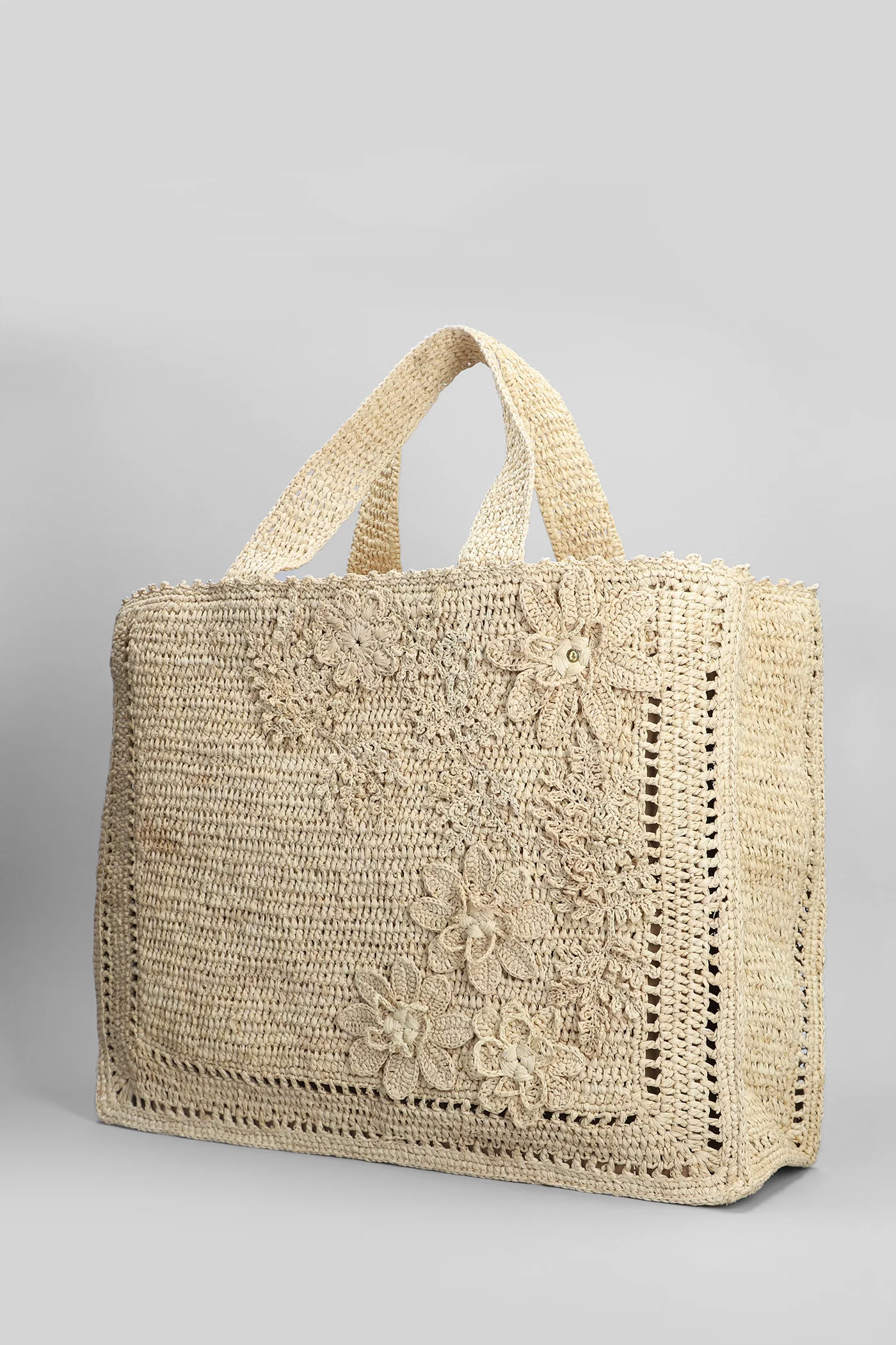 Tote in beige raffia - Image 2