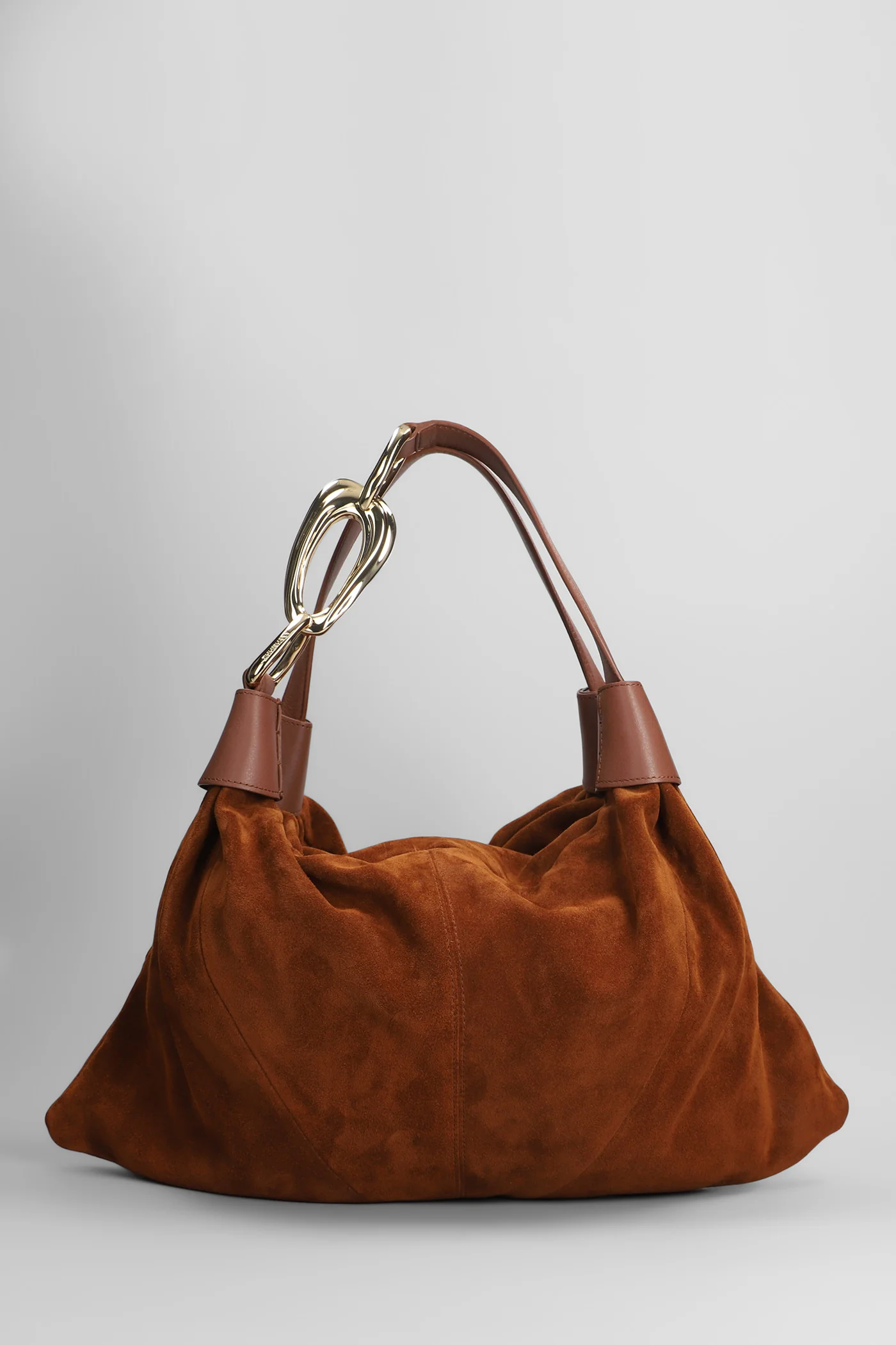 Trampoline small Shoulder bag in leather color suede